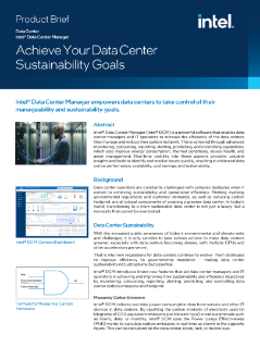 Product Brief: Intel® Data Center Manager