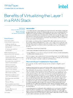 Benefits of Virtualizing Layer 1 in RAN Stack