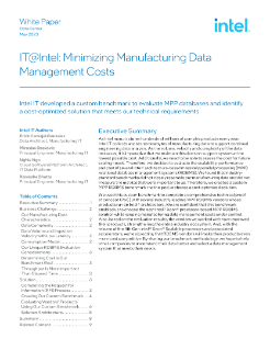 Minimize Manufacturing Data Management Costs