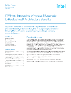 Intel IT's Enterprise-Wide Windows 11 Upgrade