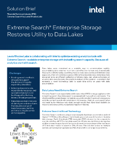 Extreme Search* Enterprise Storage Restores Utility to Data Lakes
