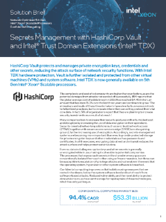 Secrets Management HashiCorp Vault Intel® TDX