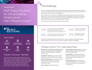 Intel® Select Solutions for Virtual Desktop Infrastructure with VMware Horizon® Snapshot