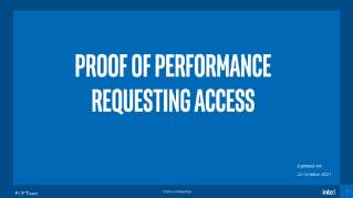 Proof of performance
REQUESTING ACCESS