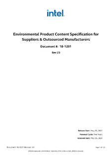 Environmental Product Content Specification for Suppliers