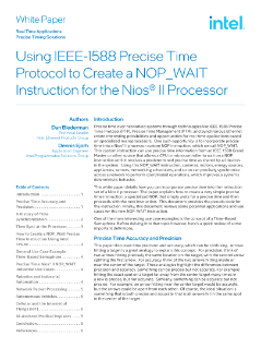 Using Precise Time Protocol for Nios® II