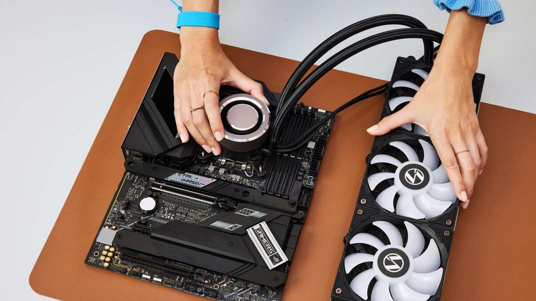 Photo of CPU thermal paste application