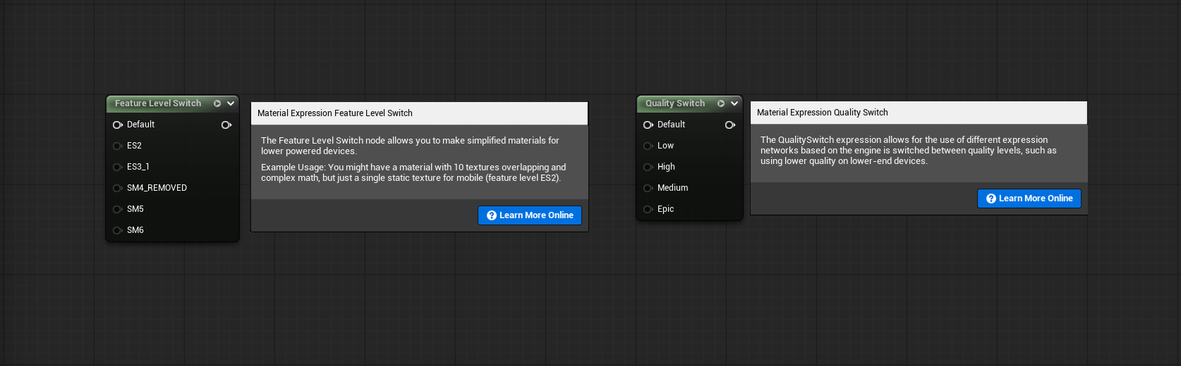 Unreal Engine Optimization Guide - blueprint feature level and quality switches
