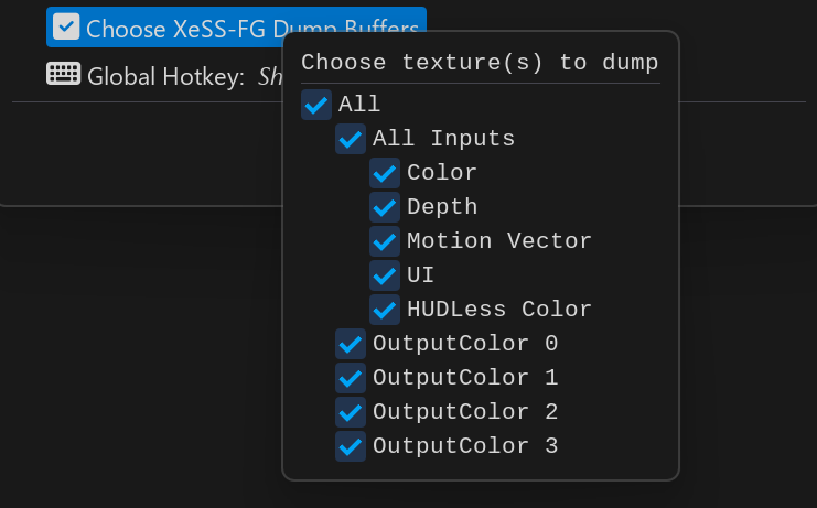 xess inspector dump param fg