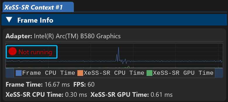 xess inspector frame info not running sr