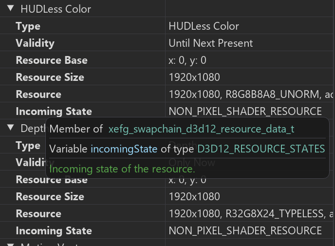 xess inspector stat code view fg