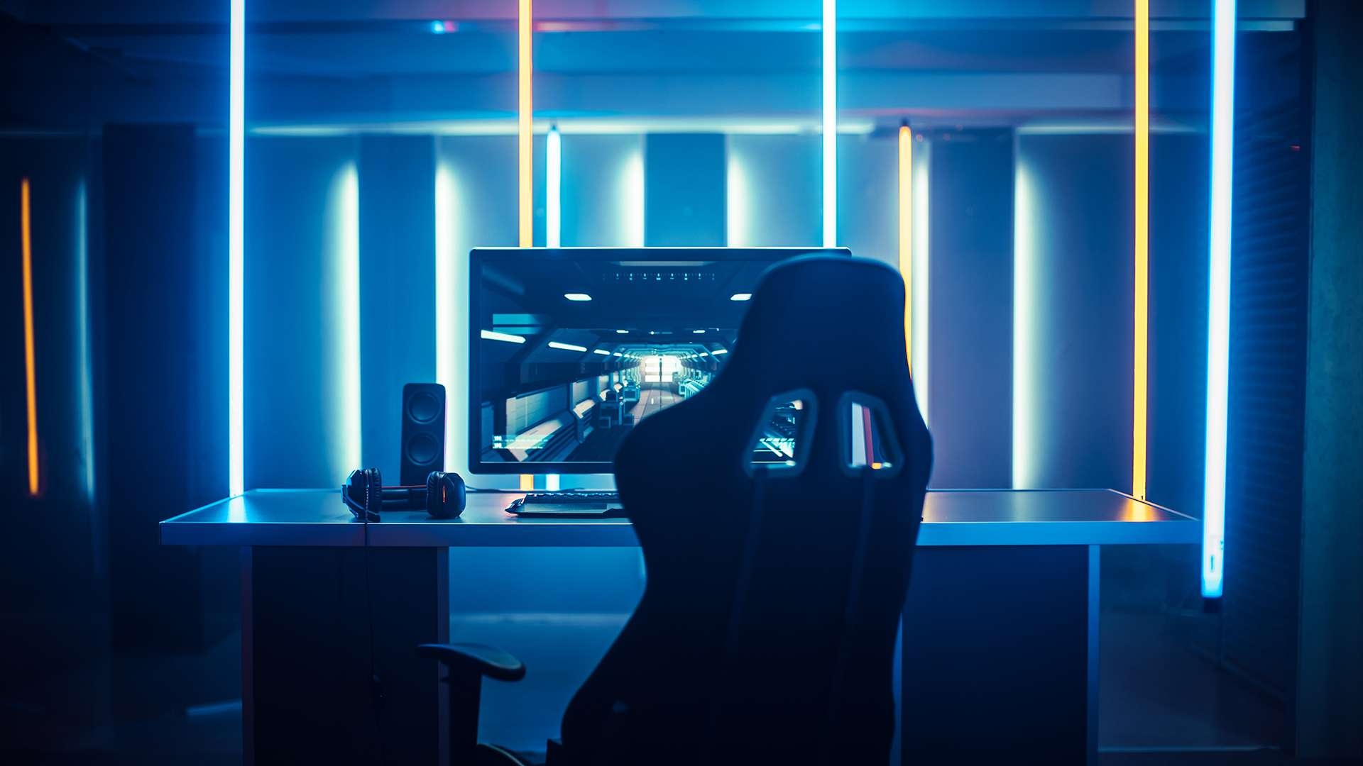 Gaming room with powerful personal computer