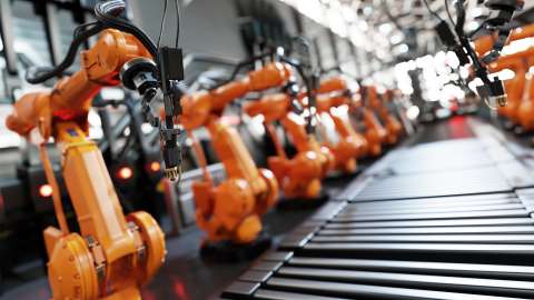 Robotic arm in an assembly line