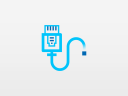 Icon: Ethernet on gray background