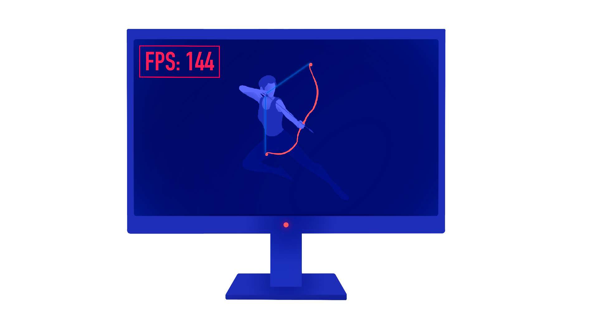 Illustration of game with fps display on