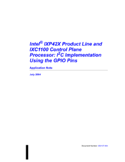Application Note: IXP42X Product Line I2C Implementation