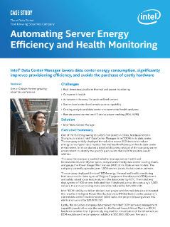 Cloud Data Center
Fast-Growing Securities Company
Automating Server Energy
Efficiency and Health Monitoring
Case Study