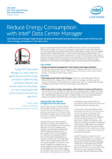 Reduce Energy Consumption with Intel® Data Center Manager