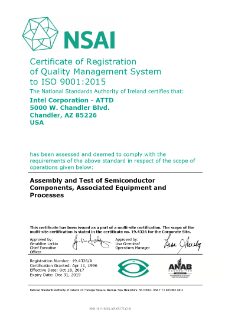 NSAI Certificate of Registration of Quality Management System to I.S. EN ISO 9001:2015
