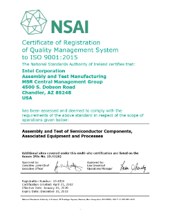 Assembly and Test Manufacturing ISO 9001:2015
