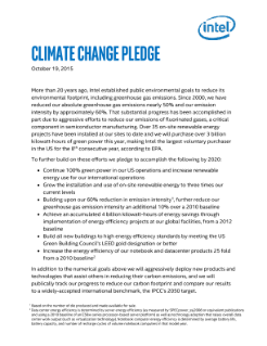 Intel Climate Change Pledge 2015