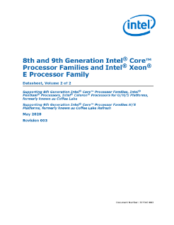 8th and 9th Generation Intel® Core™ Processor Families and Intel® Xeon® E Processor Family Datasheet, Volume 2 of 2