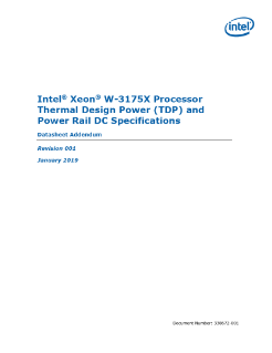 Intel® Xeon® W-3175X Processor Thermal Design Power (TDP) and Power Rail DC Specifications