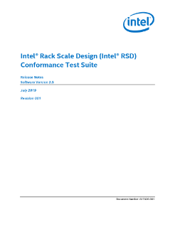 Intel® Rack Scale Design (Intel® RSD) Conformance Test Suite