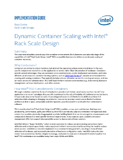 Dynamic Container Scaling with Intel® Rack Scale Design (Intel® RSD) Guide