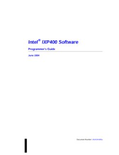 Programmer's Guide: Intel® IXP400 Software v1.4