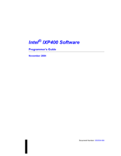 Programmer's Guide: Intel® IXP400 Software v1.5