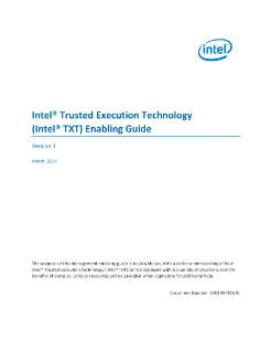 Intel® Trusted Execution Technology Enabling Guide