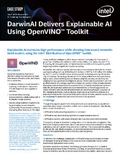 DarwinAI Delivers Explainable AI Using OpenVINO™ Toolkit