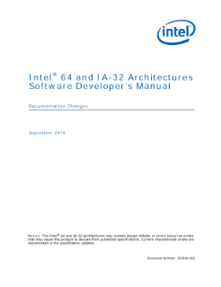 Intel® 64 and IA-32 Software Developer's Manual: Document Changes