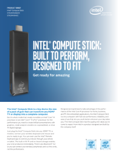 Transform Any HDMI* Display to a PC with the Intel® Compute Stick