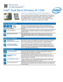 Intel Dual Band Wireless N 7260 Product Brief