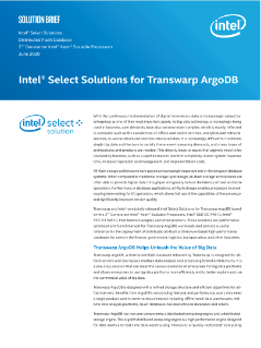 Intel® Select Solutions for Transwarp ArgoDB