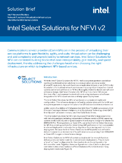 Intel Select Solutions for NFVI v2 with Red Hat OpenStack Platform (OSP)