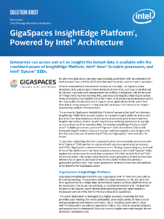 GigaSpaces InsightEdge Platform*, Powered by Intel® Architecture