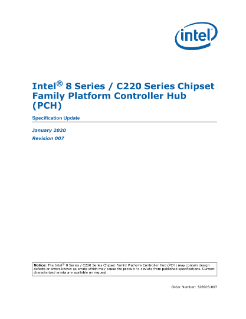 Intel® 8/C220 Series Chipset Platform Controller Hub (PCH): Update