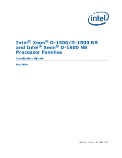 Intel® Xeon® Processor D-1500 Spec Update