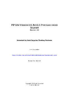 PIP 3A4 VERSION 2.0, REV2.0: PURCHASE ORDER
REQUEST
RELEASE 1.02