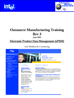 Outsource Manufacturing Training
Rev 3
June 2005
Electronic Product Data Management (ePDM)