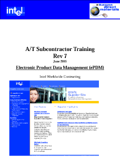 A/T Subcontractor Training
Rev 7
June 2005
Electronic Product Data Management (ePDM)
