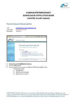 HUBSPAN PARTNERCONNECT
DOWNLOAD & INSTALLATION GUIDE
(Intel File Transfer System)
