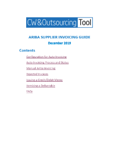 Ariba Supplier Invoicing Guide