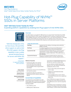 Hot-Plug Platform Capabilities for NVMe* and PCIe*-based SSDs