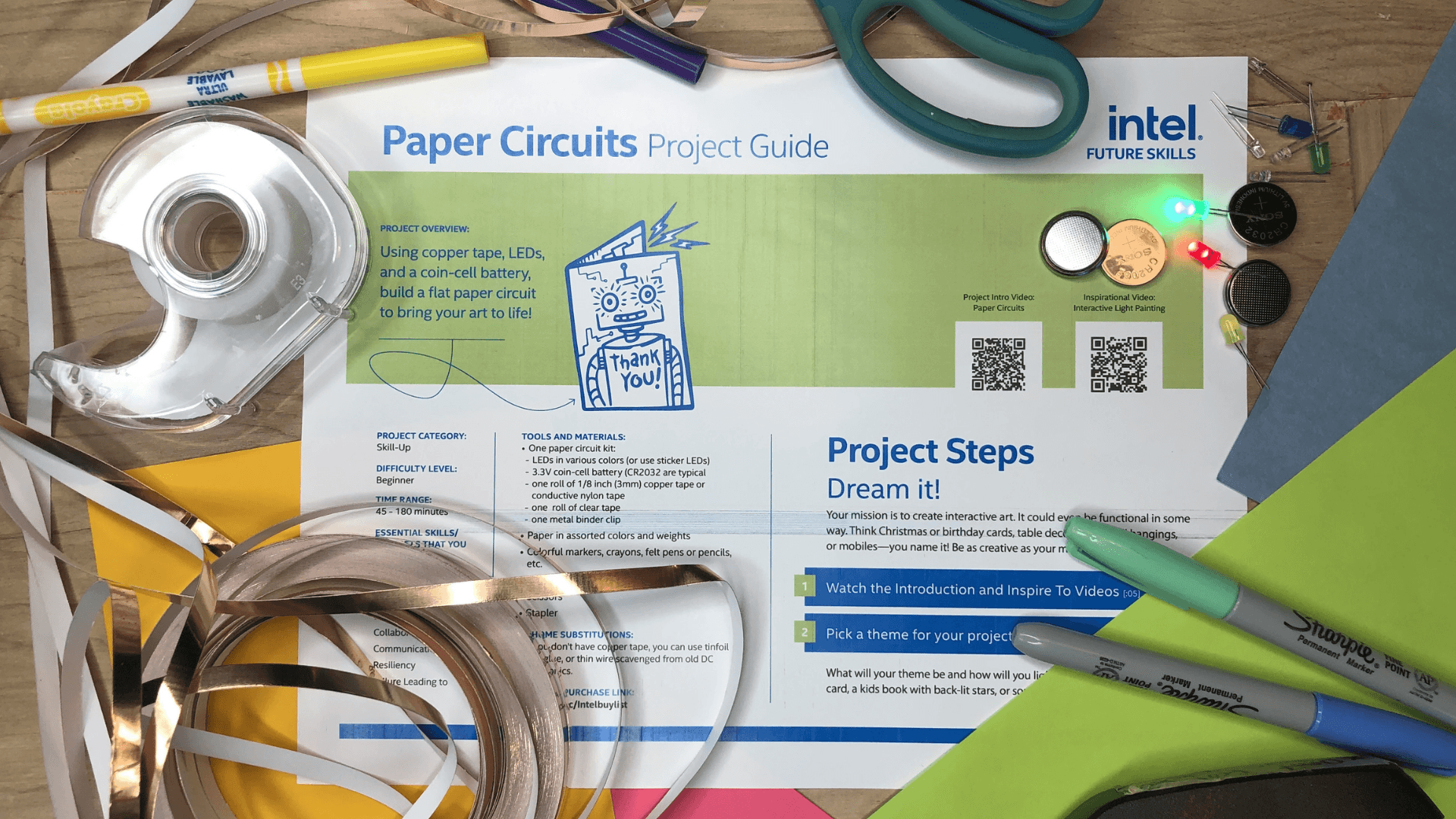 Paper Designs Using Electronics Intel® Future Skills Paper Circuits Project