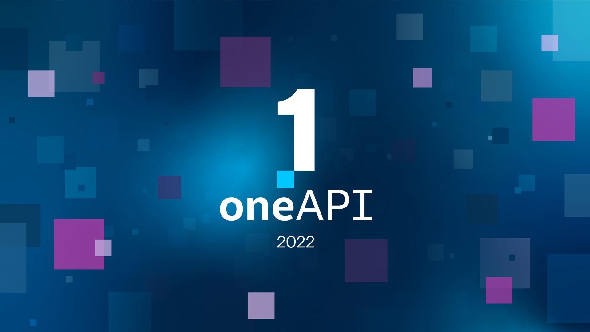 oneAPI 2022 graphic with colorful background