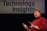 IIntel’s Steve Pawlowski talks to the large crowd attending the Technology Insights at the Intel Developer Forum at the Moscone West in San Francisco, Calif., on Wednesday, March 8, 2006.